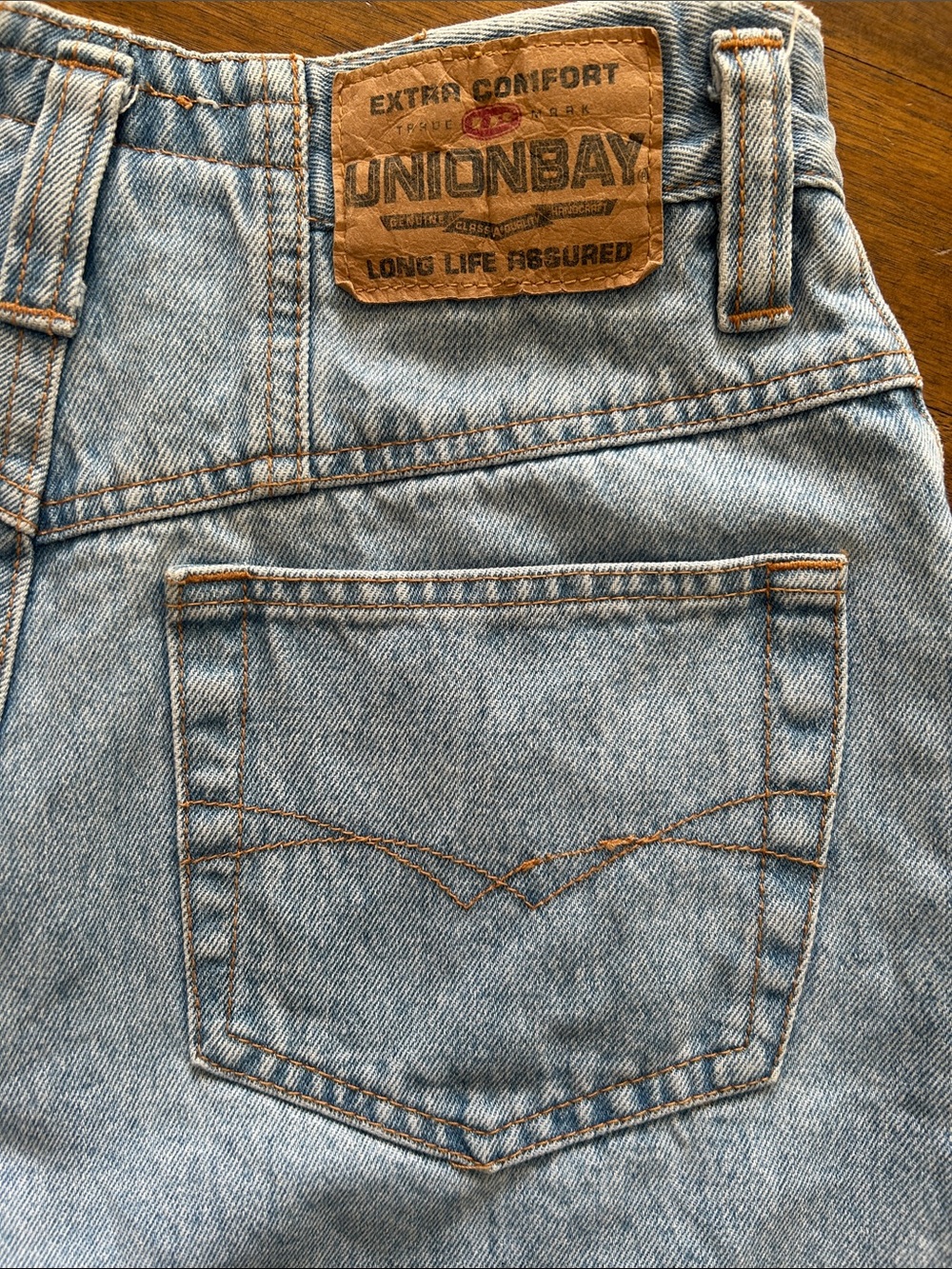 Vintage UNIONBAY 90s Light Blue Denim Cutoff Bermuda Dad Shorts Womens Small - Picture 4 of 8